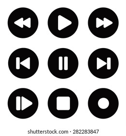 play icon set  vector
