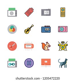 play icon set. vector set about rgb, drum set, acoustic guitar and virtual reality icons set.