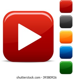 Play  icon set. Vector illustration.