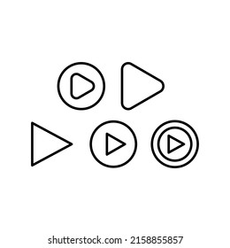 Play Icon Set Vector Symbol Design Illustration