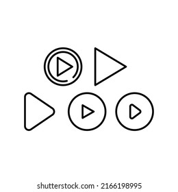 Play Icon Set Vector Symbol Design Illustration