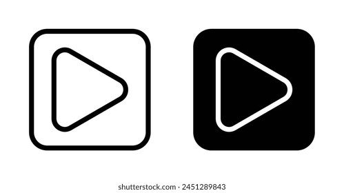 Juego de iconos. Video o Reproductor de audio Reproducir símbolo de Botón. Juega Music Media Vector Icon adecuado para App y Sitios web UI diseños.