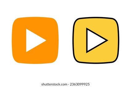 Play Icon set for web and mobile app. Play button sign and symbol