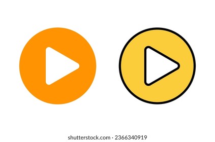 Play Icon set for web and mobile app. Play button sign and symbol