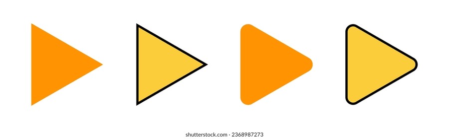 Play Icon set for web and mobile app. Play button sign and symbol