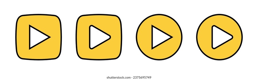 Play Icon set for web and mobile app. Play button sign and symbol