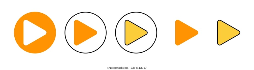 Play Icon set for web and mobile app. Play button sign and symbol