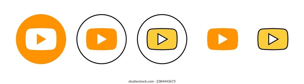 Play Icon set for web and mobile app. Play button sign and symbol