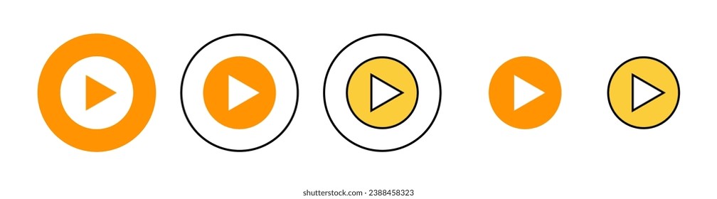 Play Icon set for web and mobile app. Play button sign and symbol