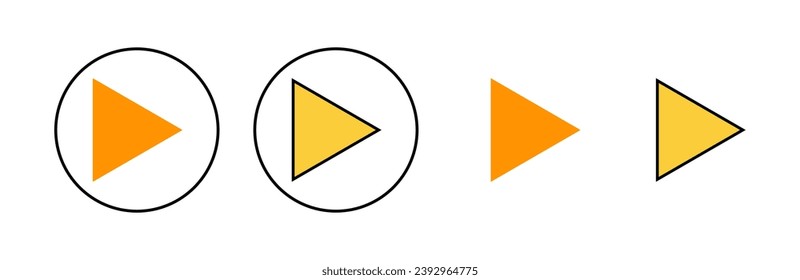 Play Icon set for web and mobile app. Play button sign and symbol