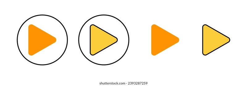 Juego de iconos para la aplicación web y móvil. Símbolo del botón Reproducir