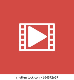 play icon. sign design. red background