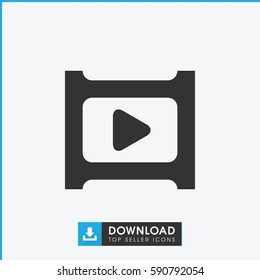 play icon. Simple filled play vector icon. On white background.