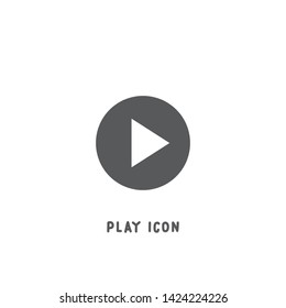 Play icon simple silhouette flat style vector illustration on white background.