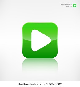 Play icon. Start symbol. Application button.