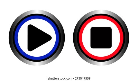 play icon, stop icon audio illustration