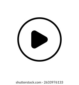 Play icon symbol for apps and websites. Play button sign and symbol