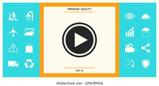 Play icon symbol. Graphic elements for your design