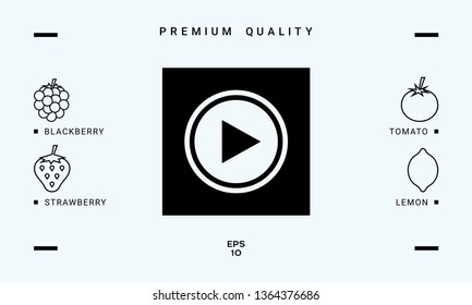 Play icon symbol. Graphic elements for your design
