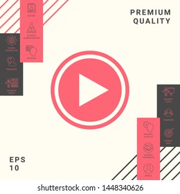Play icon symbol. Graphic elements for your design