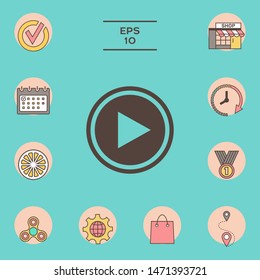 Play icon symbol. Graphic elements for your design