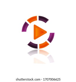 Play icon symbol on the white background. Play icon picture in flat style. Vector illustration EPS.8 EPS.10