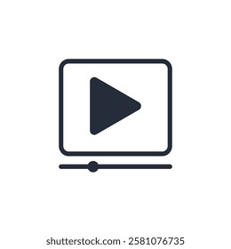 Play icon symbol vector sign isolated on white background illustration for graphic and web design