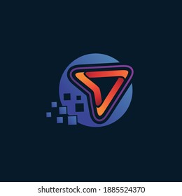 Play icon technology logo