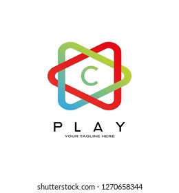play icon templates. vector logo technology for business corporate, elements, illustration