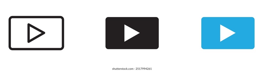 Play icon thin line illustration