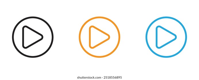 Play icon Thin line illustration set