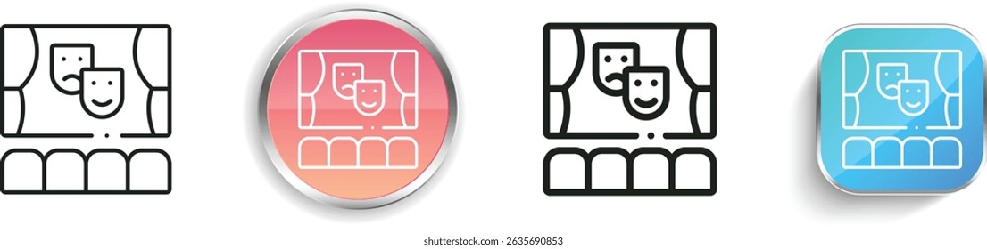 play icon. Thin Linear, Regular and Button Style Design Isolated On White Background