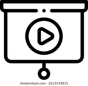 play icon. Thin Linear Style Design Isolated On White Background