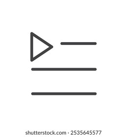 Play icon Thin outline art symbol
