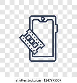 Play icon. Trendy linear Play logo concept on transparent background from Cinema collection