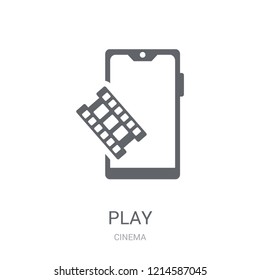 Play icon. Trendy Play logo concept on white background from Cinema collection. Suitable for use on web apps, mobile apps and print media.