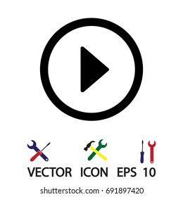 play icon, vector best flat icon, EPS