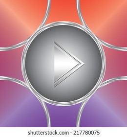 Play icon. Vector button. Bright background    
