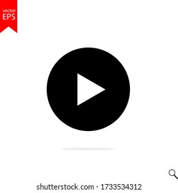play icon vector, button, sign