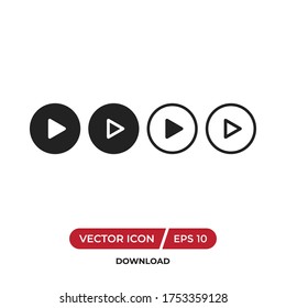 Play icon vector. Play button sign