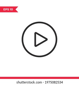 Play icon vector. Play button sign