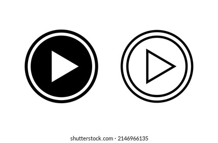 Play icon vector. Play button sign and symbol