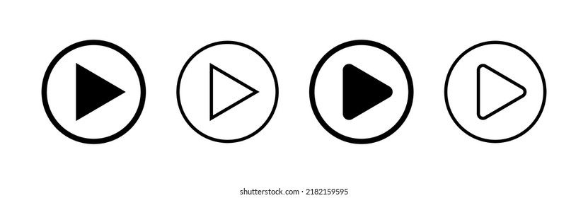 Play icon vector. Play button sign and symbol