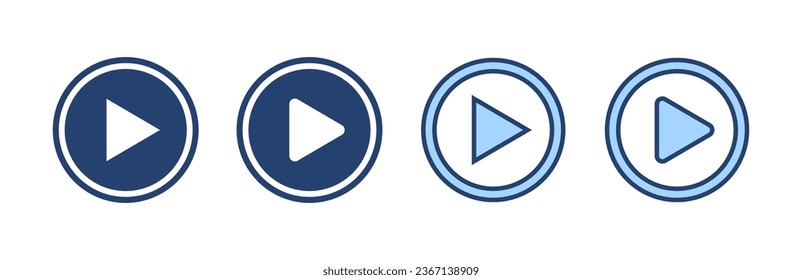 Play icon vector. Play button sign and symbol