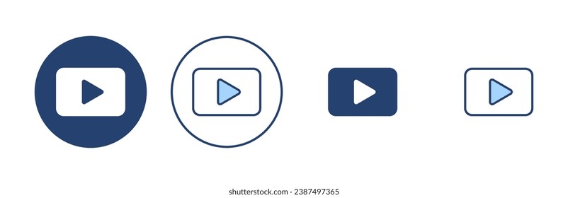 Play icon vector. Play button sign and symbol