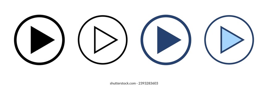 Play icon vector. Play button sign and symbol