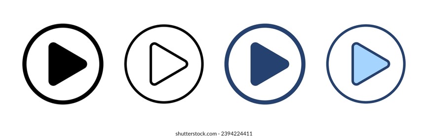 Play icon vector. Play button sign and symbol
