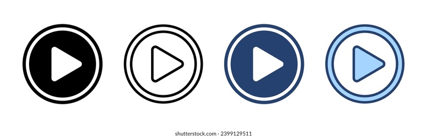 Play icon vector. Play button sign and symbol