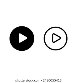 Play icon vector. Play button sign flat simple illustration on white background..eps