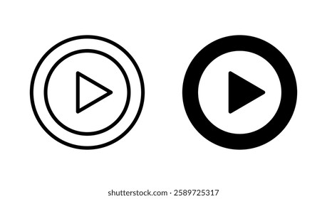 Play icon vector. Play button sign and symbol